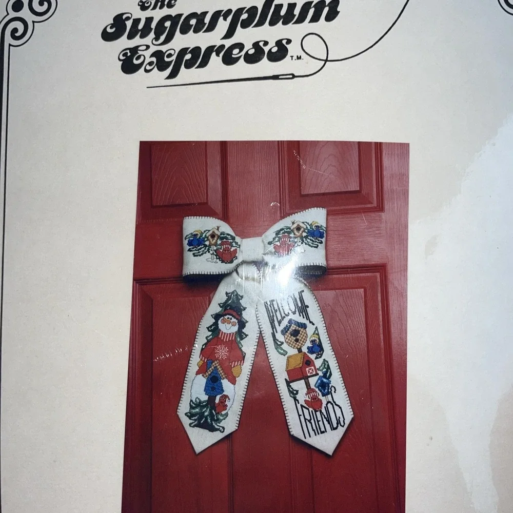 Sugarplum Express Welcome Friends Snowman Bow Cross Stitch‎ Kit 11